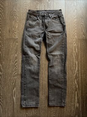 Vintage Levi's Men's Slim Straight Jeans in Washed Charcoal